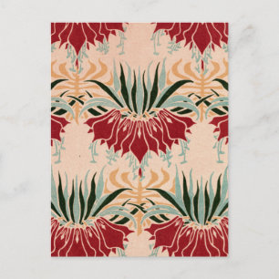 Carte Postale Flore rouge Nouveau