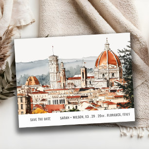 Carte Postale Florence Cathédrale Italie Aquarelle Enregistrer L