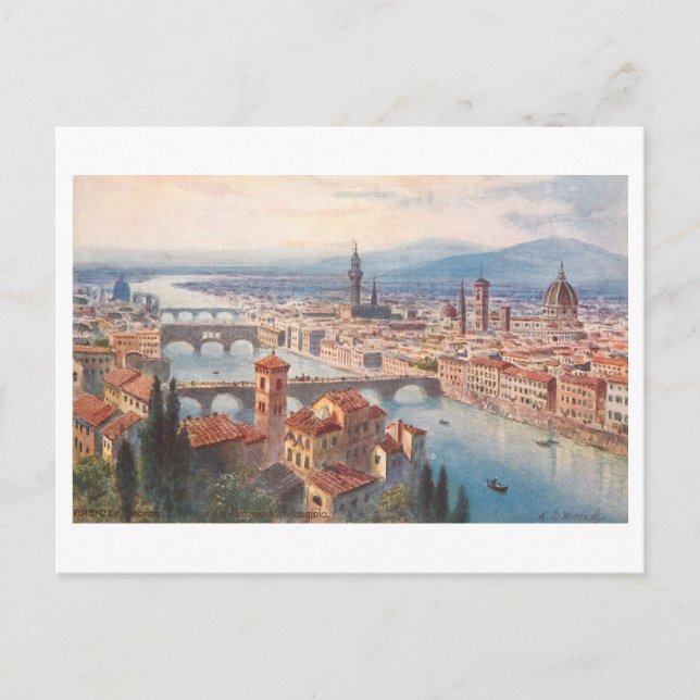 Carte Postale Florence ciel vintage (Devant)