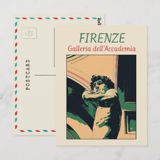 Carte Postale Florence David Michelangelo illustration Italie Po
