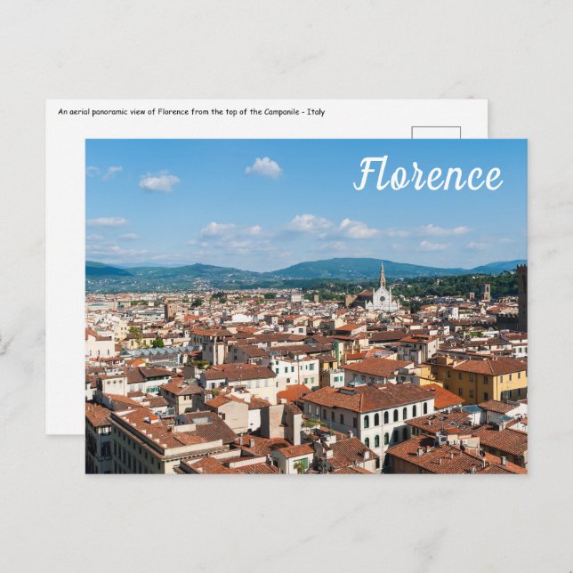Carte Postale Florence du haut du Campanile - Italie (Devant / Derrière)