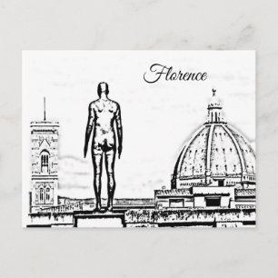 Carte postale Florence Duomo noir & blanc Gormley