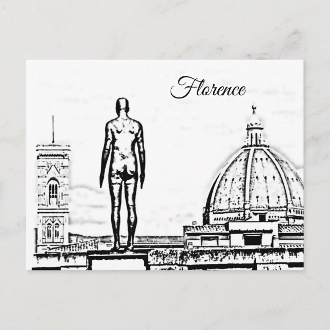 Carte postale Florence Duomo noir & blanc Gormley (Devant)