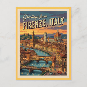 Carte Postale Florence Firenze Italie Salutations