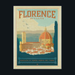 Carte Postale Florence, Italie<br><div class="desc">Anderson Design Group est une société d'illustration et de conception de pointe située à Nashville,  au Tennessee. Founder Joel Anderson Directives Team of talented artists to create original poster art that looks like classic vintage publicité prints from the 1920s to the 1960s.</div>