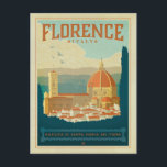 Carte Postale Florence, Italie<br><div class="desc">Anderson Design Group est une société d'illustration et de conception de pointe située à Nashville,  au Tennessee. Founder Joel Anderson Directives Team of talented artists to create original poster art that looks like classic vintage publicité prints from the 1920s to the 1960s.</div>