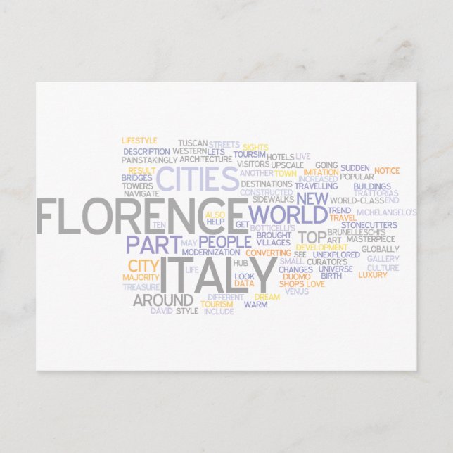 Carte Postale Florence Italie (Devant)