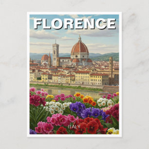 Carte Postale Florence Italie Fleurs Voyage