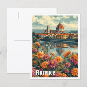 Carte Postale Florence Italie Illustration de voyage artistique