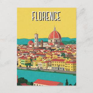 Carte Postale Florence Italie Skyline Travel Art Abstrait