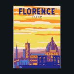 Carte Postale Florence Italie Travel Art Vintage<br><div class="desc">Design vectoriel de Florence. Florence,  capitale de la Toscane italienne,  abrite de nombreux chefs-d'oeuvre de l'art et de l'architecture de la Renaissance.</div>