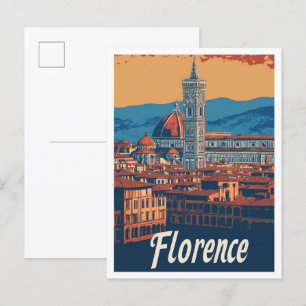 Carte Postale Florence Italie Vintage voyage d'art