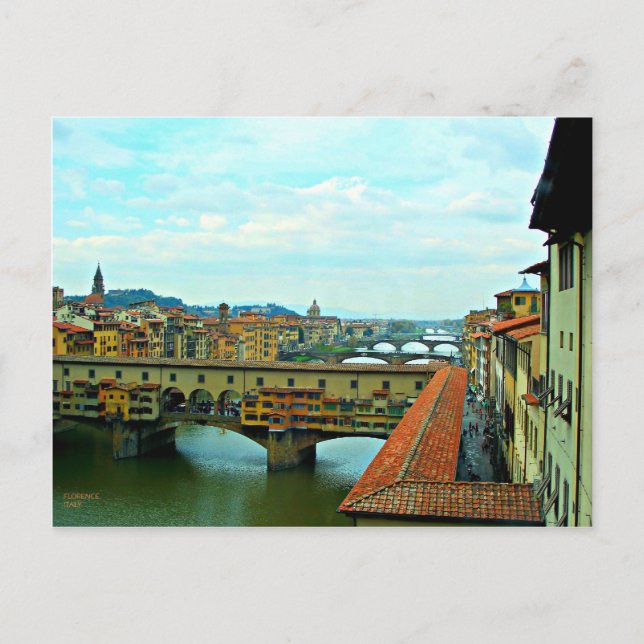 Carte Postale Florence, Italy shopping bridge (Devant)