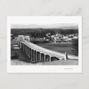 Carte Postale Florence, Oregon Town View et Siuslaw Bridge