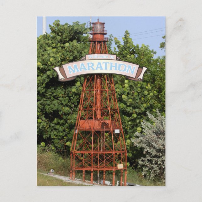 Carte Postale Florida Keys : Bienvenue sur le panneau Marathon l (Devant)