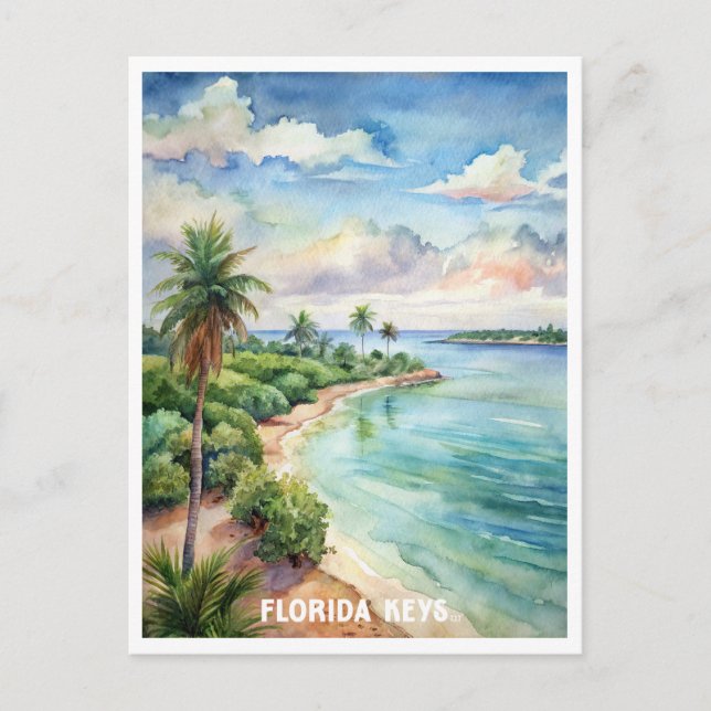 Carte Postale Florida Keys National Park Aquarelle Peinture (Devant)