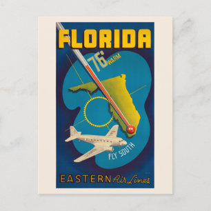 Carte Postale Florida USA Poster vintage 1938