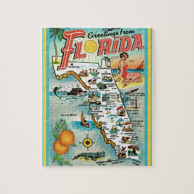 Carte postale Floride 8x10 Jigsaw Puzzle (Vertical)