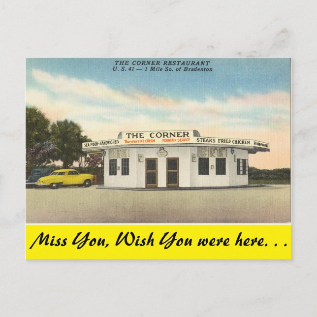 Carte Postale Floride, Bradenton, The Corner Restaurant (Devant)