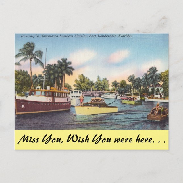 Carte Postale Floride, Ft. Lauderdale, Centre nautique (Devant)