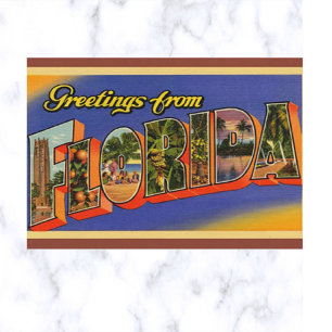 Carte Postale Floride Grande Lettre Vintage