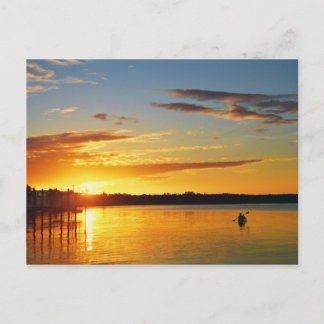 Carte Postale Floride Kayaker au coucher du soleil