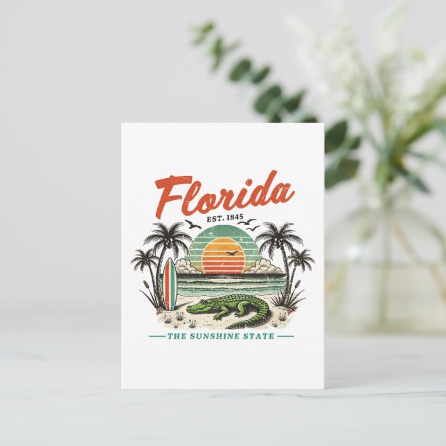 Carte Postale Floride, L'État Sunshine - Sunset Beach Scene (Debout devant)