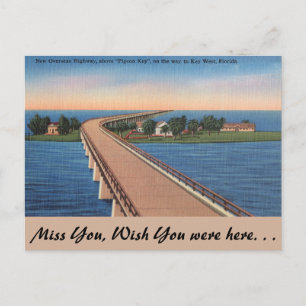 Carte Postale Floride, Pigeon Key, Autoroute Outre-Mer
