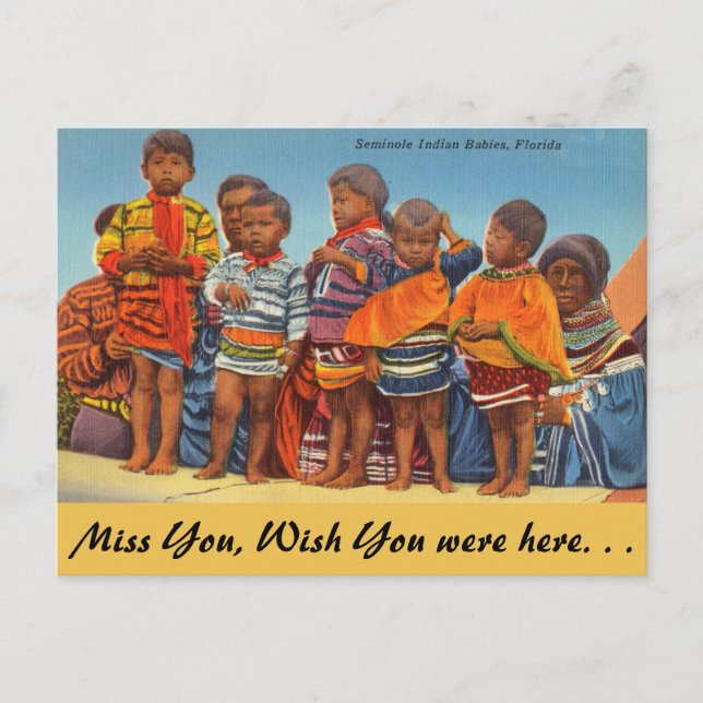 Carte Postale Floride, Seminole Babies (Devant)