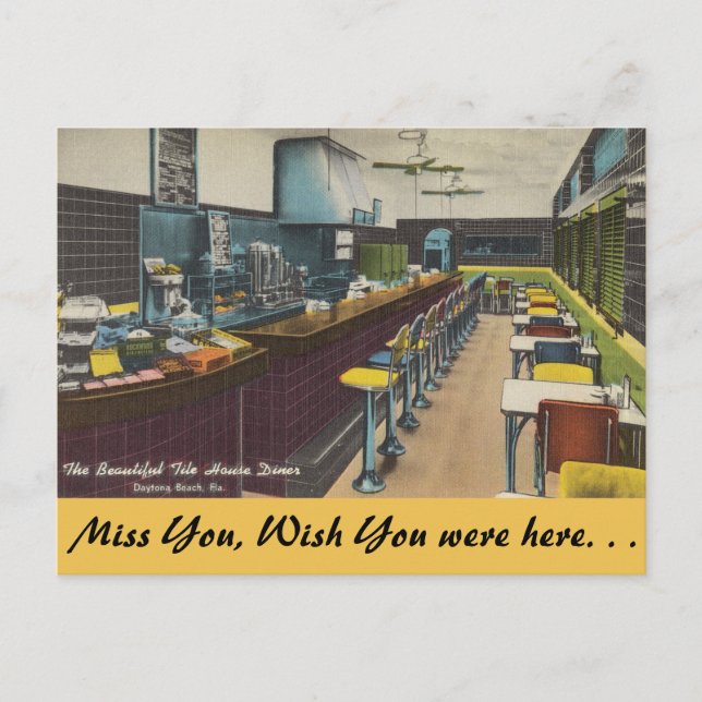 Carte Postale Floride, Tile House Diner, Daytona Beach (Devant)