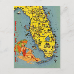 Carte Postale Floride vintage, États-Unis -