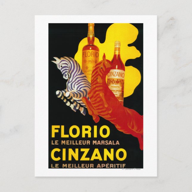 Carte Postale Florio Cinzano Poster Vintage Europe (Devant)