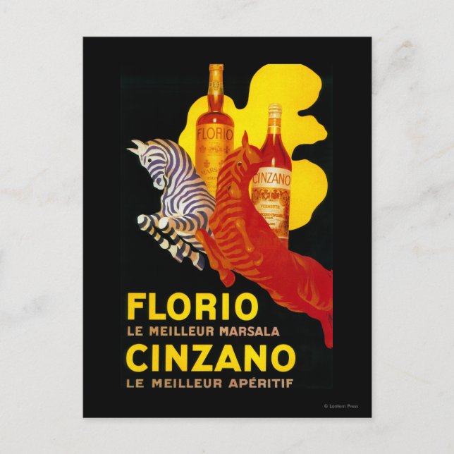 Carte Postale Florio Cinzano Poster Vintage Europe (Devant)