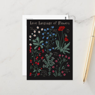 Carte Postale Floriographe Amour langue des fleurs botanique