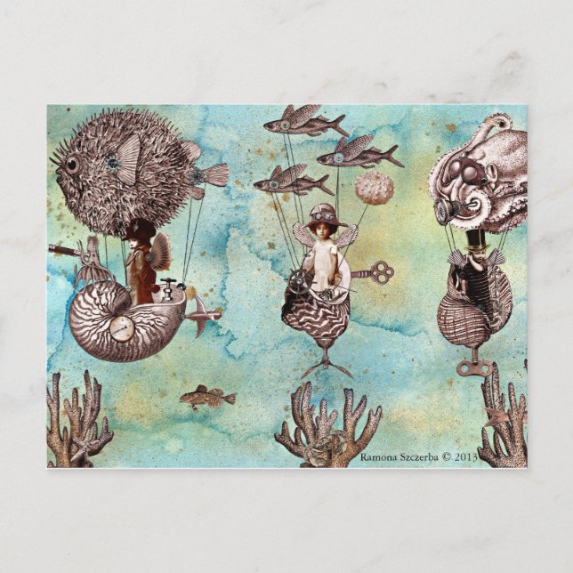 Carte Postale Flotille de vapeur sous-marine (Devant)