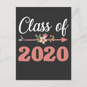 Carte Postale Flower Class of 2020 Lycée première fille