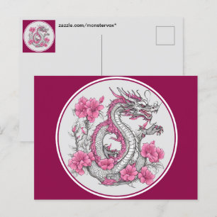 Carte postale Flower Dragon