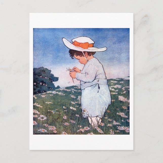 Carte Postale Flower Fortune telling, Jessie Willcox Smith (Devant)