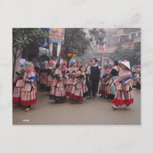 Carte Postale Flower Hmong aller au marché