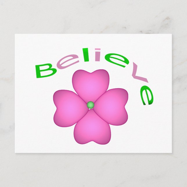 Carte Postale Flower Inspirational Believe (Devant)