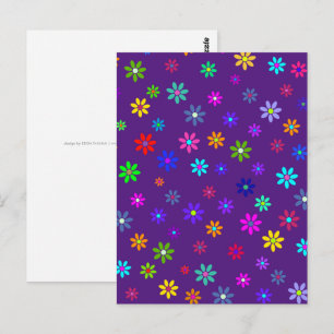 Carte Postale Flower Power Shower - motif coloré 1
