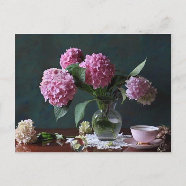 Carte Postale Flowers | Hydrangeas in Vase (Devant)