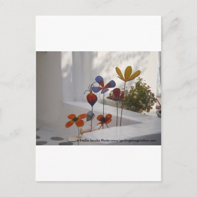 Carte Postale Flowers-Mykonos, Greece (Devant)