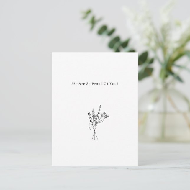 Carte Postale Flowers Sweet and Cute Proud Of You Quote Card (Debout devant)