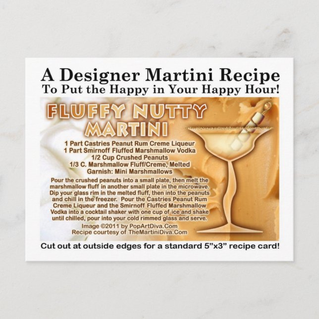Carte postale Fluffy Nutty Martini Recette (Devant)