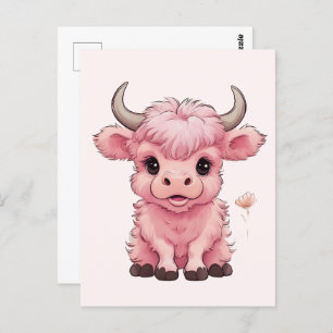 Carte Postale Fluffy Rose Highlands Scottish Cow