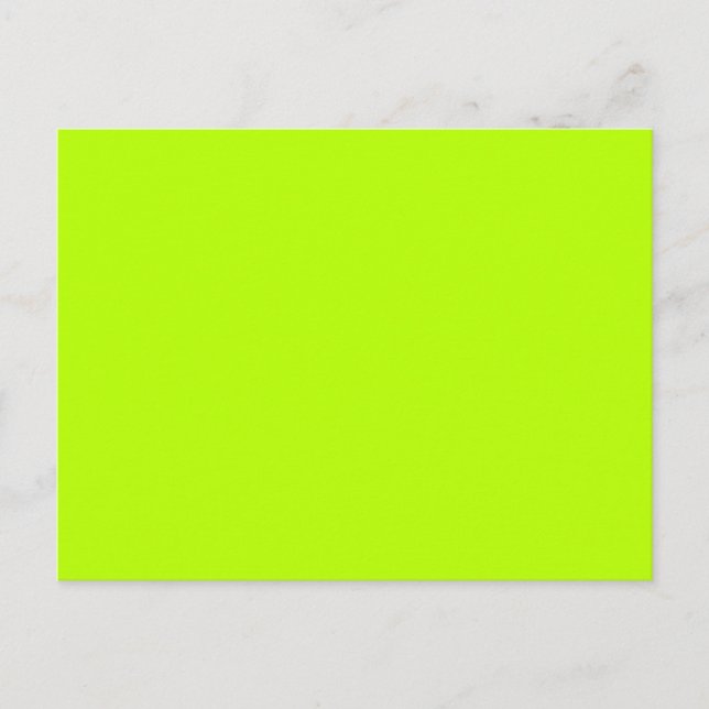 Carte Postale Fluorescent Lime Vert Néon Jaune Personnalisé (Devant)