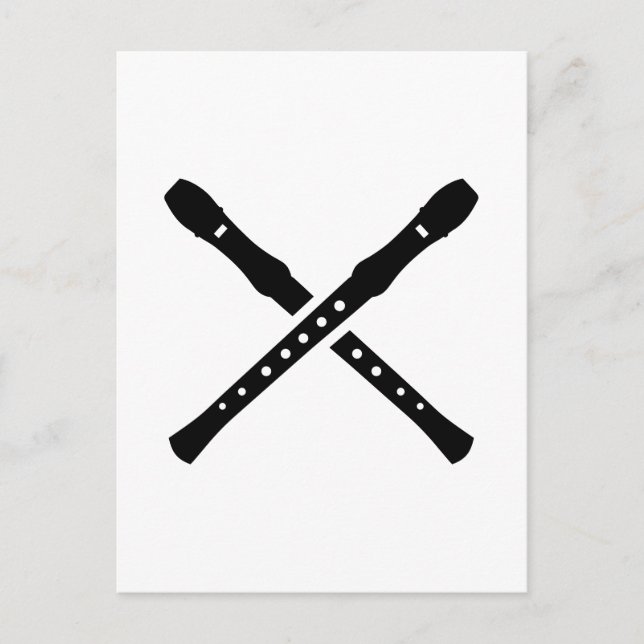 Carte Postale Flûtes croisées (Devant)