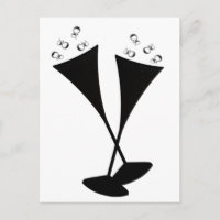 Flûtes de champagne en noir et blanc