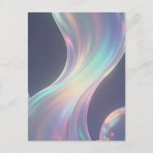 Carte Postale Flux de bulles abstrait iridescent